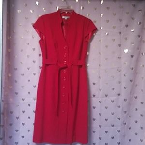 Red button dress
